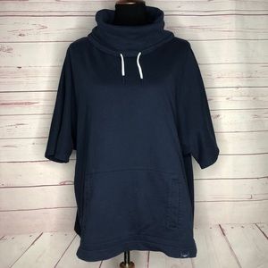 L.L. Bean Oversized Cowl Neck Short Sleeve Sweatshirt